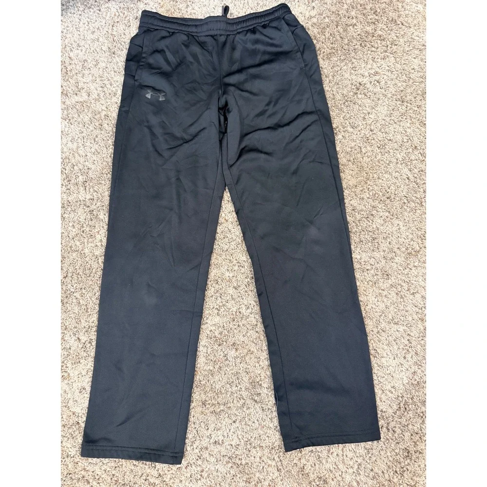 Under Armour Boys Black Active Track Pants Loose Fit Size Youth XL YXL